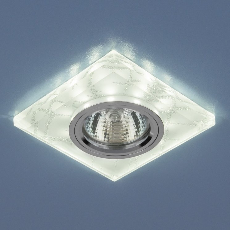Встраиваемый светильник с LED подсветкой Elektrostandard 8361 MR16 WH/SL (a031516)