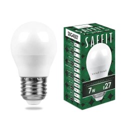 Светодиодная лампа E27 7W 2700K (теплый) G45 Saffit SBG4507 (55036)