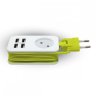 Сетевой удлинитель + зарядное устройство Uniel Travel S-CT1-1,5U WHITE/GREEN LM (UL-00003429)