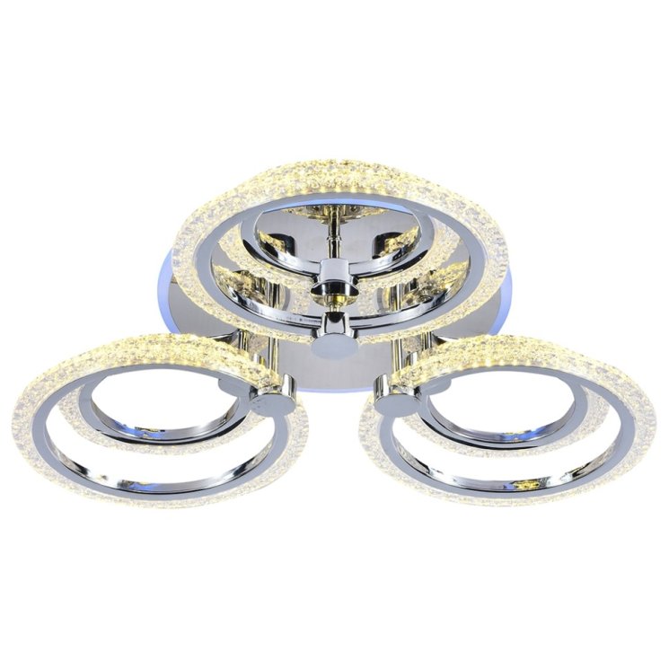 Светодиодная диммируемая люстра с ПДУ Profit Light 8003/3+3 CHR 108W+8W RGB