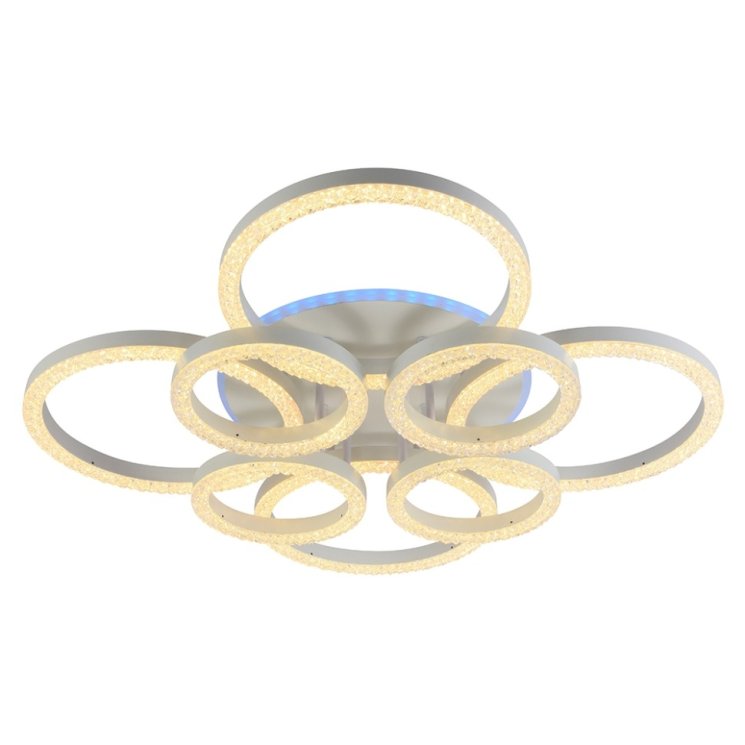 Светодиодная диммируемая люстра с ПДУ Profit Light 5894/4+4A WHT 224W+8W RGB