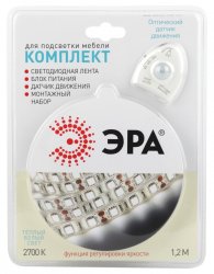 Светодиодная лента ЭРА 4,8W/m 30LED/m 2835SMD теплый белый 1,2M 2835move-4,8-30-12-2700-1,2m Б0043072