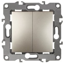 Выключатель двухклавишный ЭРА 12 10AX 250V 12-1004-04 Б0014654