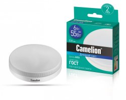 Светодиодная лампа GX53 6W 6500К (дневной свет) Camelion LED6-GX53/865/GX53 (13617)