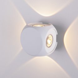 Уличный настенный светодиодный светильник Elektrostandard 1504 TECHNO LED CUBE белый (a047185)