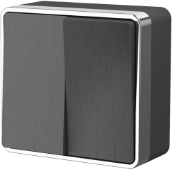Выключатель двухклавишный Gallant (графит рифленый) Werkel W5020004
