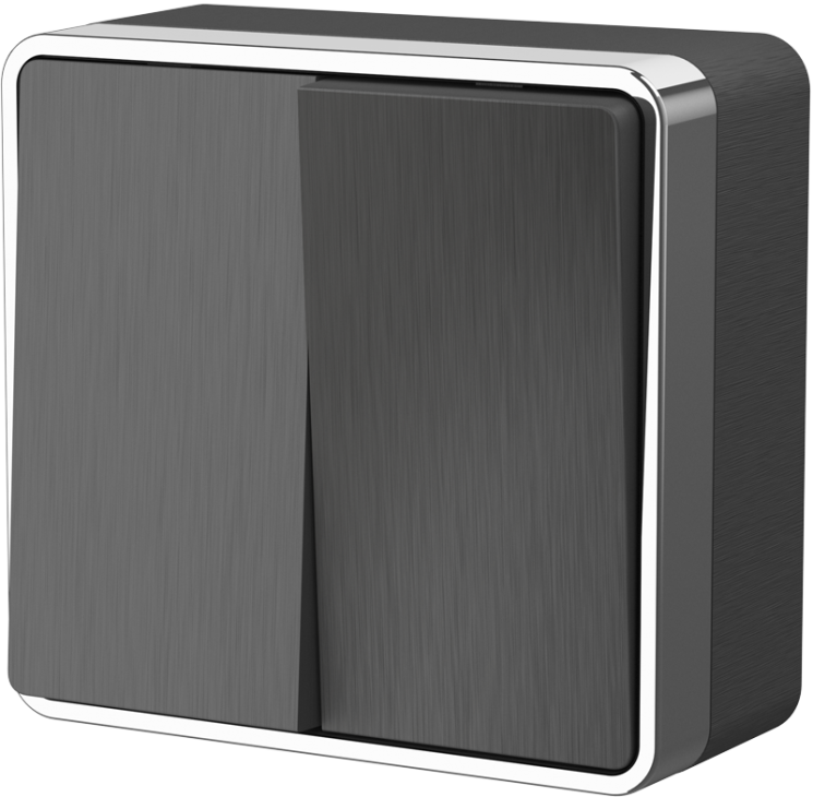 Выключатель двухклавишный Gallant (графит рифленый) Werkel W5020004