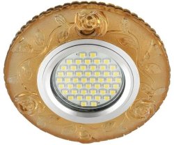 Встраиваемый светильник с LED подсветкой Fametto Luciole DLS-L150 Gu5.3 Glassy/Yellow (UL-00003906)
