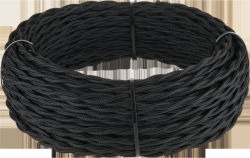 Ретро кабель витой 2х1,5 (черный) Werkel 50 м W6452508