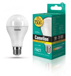 Светодиодная лампа E27 17W 3000К (теплый) A65 Camelion LED17-A65/830/E27 (12308)