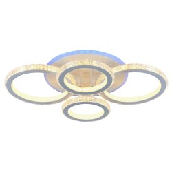 Люстра потолочная светодиодная с пультом ДУ Profit Light 8017/2+2 WHT 168W+8W RGB