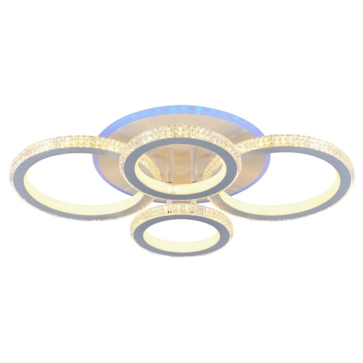 Люстра потолочная светодиодная с пультом ДУ Profit Light 8017/2+2 WHT 168W+8W RGB