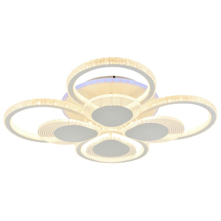 Светодиодная диммируемая люстра с ПДУ Profit Light 5891/4+4B WHT 248W+8W RGB
