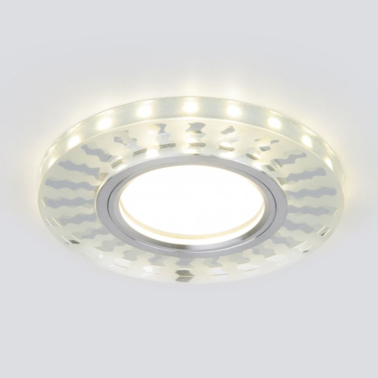 Встраиваемый светильник с LED подсветкой Elektrostandard 2248 MR16 SL/WH зеркальный/белый (a047761)