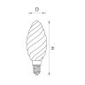 Филаментная светодиодная лампа E14 6W 4000K (белый) C35 LED Lightstar (933704)