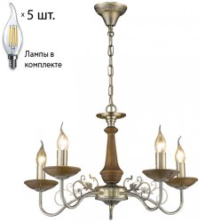Подвесная люстра с лампочками Velante 307-503-05+Lamps E14 Свеча