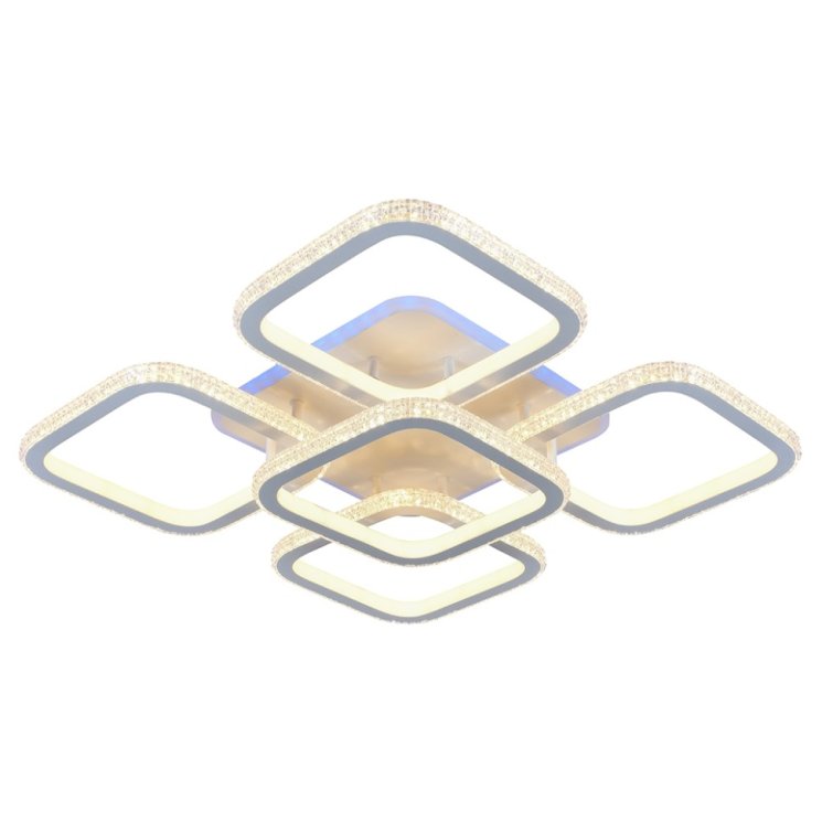 Люстра потолочная светодиодная с пультом ДУ Profit Light 8023/4+1 WHT 300W+10W RGB