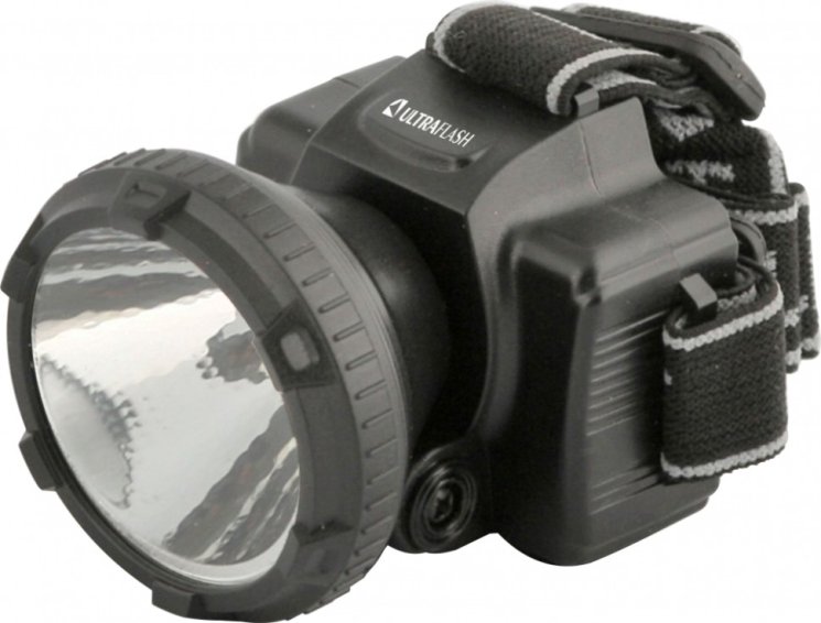 Светодиодный налобный фонарь на аккумуляторе. Дальность 20м. Ultraflash LED5366 11649