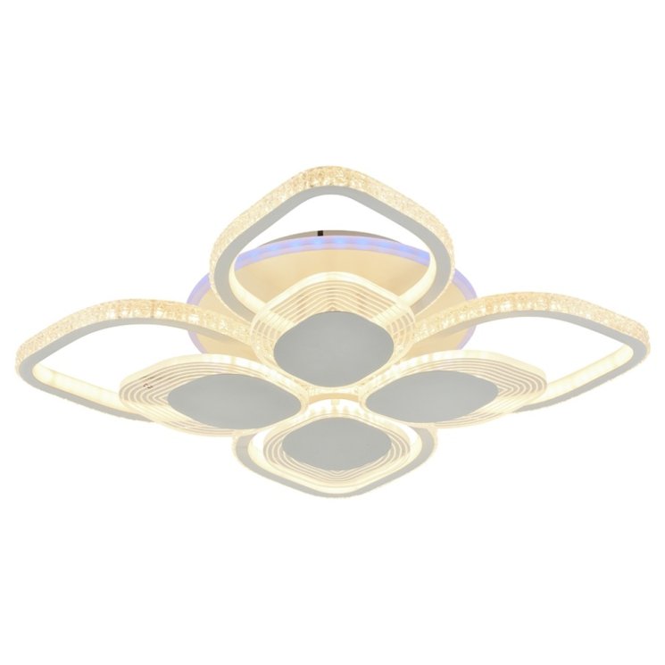 Светодиодная диммируемая люстра с ПДУ Profit Light 5892/4+4B WHT 248W+8W RGB
