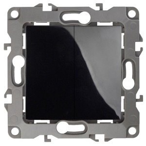 Выключатель двухклавишный ЭРА 12 10AX 250V 12-1004-06 Б0014656