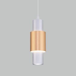 Подвесной светодиодный светильник Bento Eurosvet 50204/1 LED матовое серебро/матовое золото (a051715)