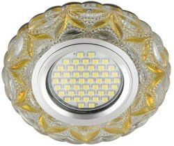 Встраиваемый светильник с LED подсветкой Fametto Luciole DLS-L149 Gu5.3 Glassy/Light Gold (UL-00003903)