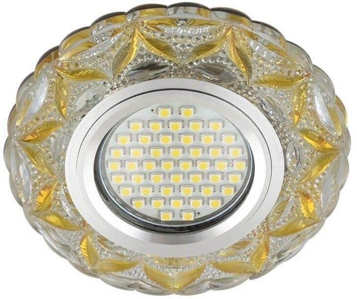 Встраиваемый светильник с LED подсветкой Fametto Luciole DLS-L149 Gu5.3 Glassy/Light Gold (UL-00003903)