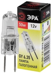 Галогенная лампа GY6.35 50W 3000К (теплый) Эра GY6.35-JC-50W-12V (C0027372)