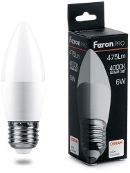 Лампа светодиодная Feron.PRO LB-1306 Свеча E27 6W 4000K 38051