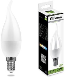 Лампа светодиодная Feron LB-97 Свеча на ветру E14 7W 4000K 25761