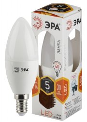 Светодиодная лампа E14 5W 2700К (теплый) Эра LED B35-5W-827-E14 (Б0018871)