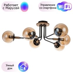 Потолочная люстра Oxford Arte lamp с поддержкой Маруся A2716PL-6BK-М