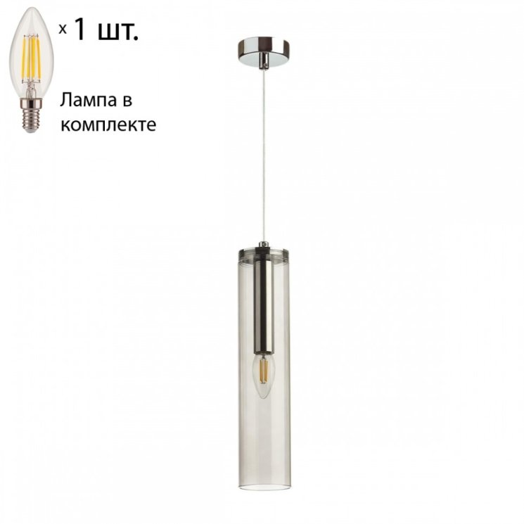 Подвесной светильник с лампочкой Odeon Light Klum 4694/1+Lamps E14 Свеча