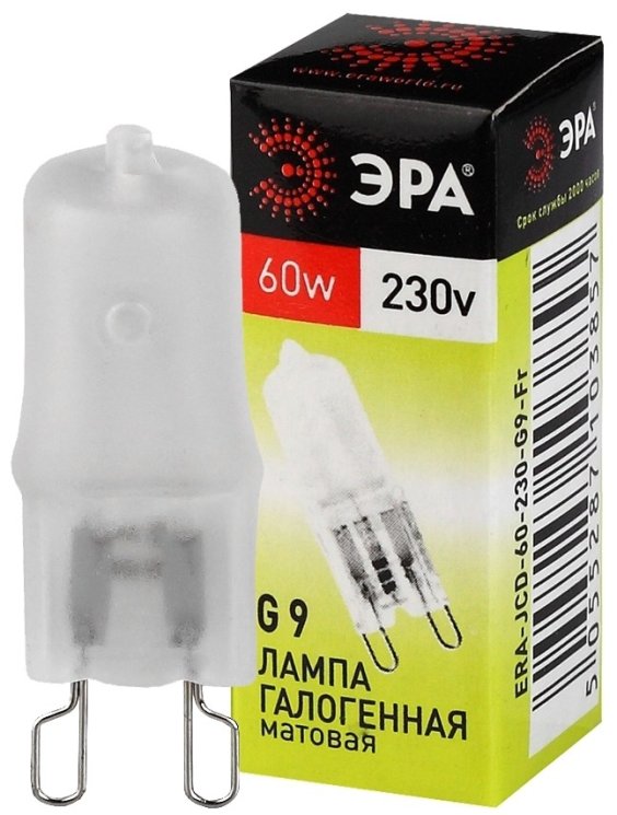 Галогенная лампа G9 60W 3000К (теплый) Эра G9-JCD-60-230V-FR (C0027364)