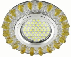 Встраиваемый светильник с LED подсветкой Fametto Luciole DLS-L148 Gu5.3 Glassy/Gold (UL-00003900)