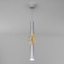 Подвесной светодиодный светильник Eurosvet Lance 50191/1 LED матовое серебро/матовое золото (a049110)