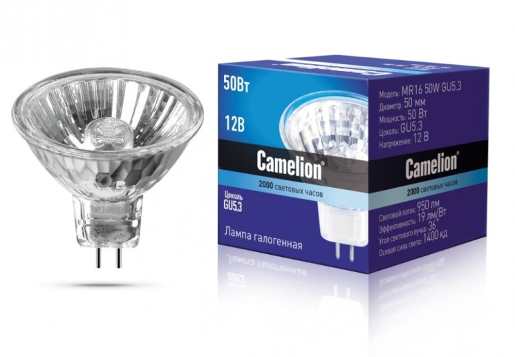 Галогенная лампа GU5.3 50W Camelion MR16 50W GU5.3 (3060)