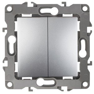 Выключатель двухклавишный ЭРА 12 10AX 250V 12-1004-03 Б0014653