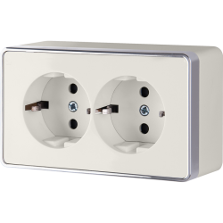 Розетка двойная с заземлением Gallant (слоновая кость) Werkel W5072103