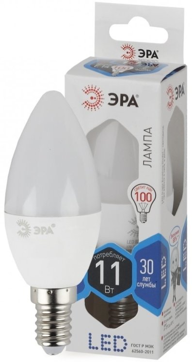 Светодиодная лампа E14 11W 4000К (белый) Эра LED B35-11W-840-E14 (Б0032982)