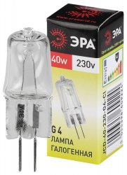 Галогенная лампа G4 40W 3000К (теплый) Эра G4-JCD-40W-230V-CL(C0039280)