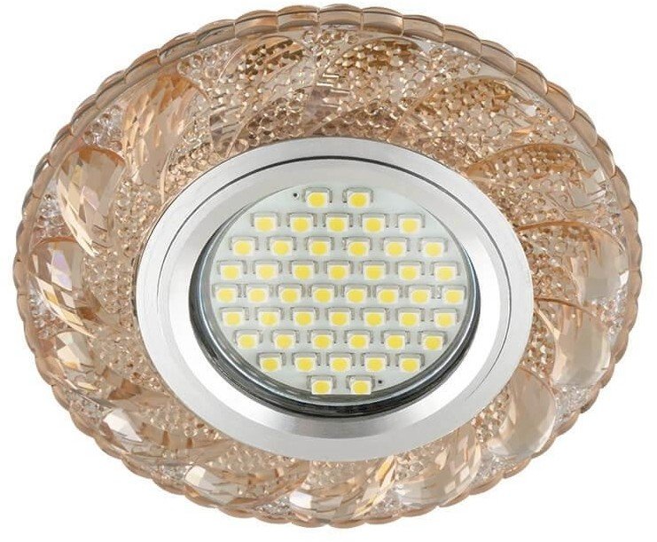 Встраиваемый светильник с LED подсветкой Fametto Luciole DLS-L147 Gu5.3 Glassy/Tea (UL-00003898)