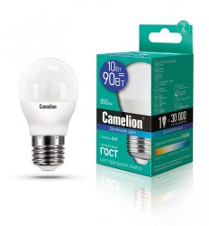 Светодиодная лампа E27 10W 6500К (холодный) G45 Camelion LED10-G45/865/E27 (13570)