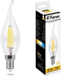 Лампа светодиодная Feron LB-67 Свеча на ветру  E14 7W 2700K 25727