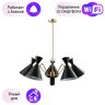 Люстра на штанге Crystal Lux с поддержкой Алиса Joven SP5 GOLD/BLACK-А