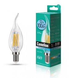 Набор из 10 шт, Светодиодная лампа E14 12W 4500К (белый) CW35 Camelion LED12-CW35-FL/845/E14 (13711)