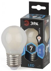 Светодиодная лампа Е27 7W 4000К (белый) Эра F-LED P45-7W-840-E27 frost (Б0027959)