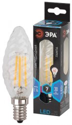 Филаментная светодиодная лампа Е14 7W 4000К (белый) Эра F-LED BTW-7W-840-E14 (Б0027961)