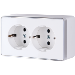 Розетка двойная с заземлением Gallant (белая) Werkel W5072101