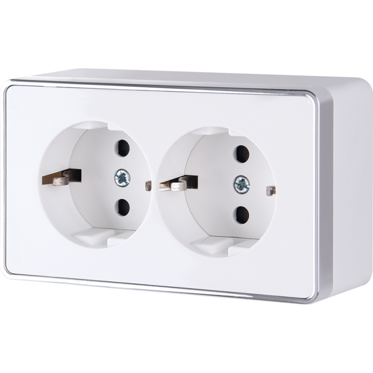 Розетка двойная с заземлением Gallant (белая) Werkel W5072101